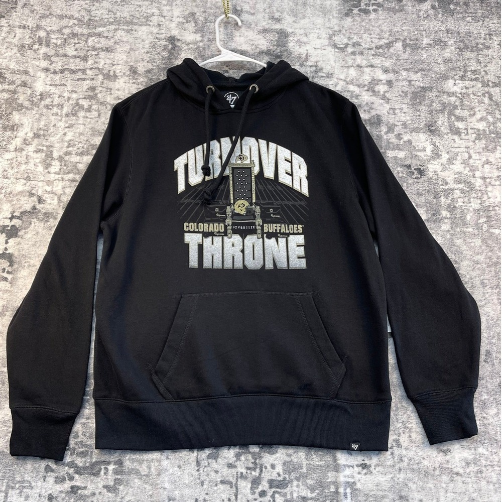 47 Brand Colorado Buffaloes Turnover Throne Hoodie Men's‎ Large Black NCAA NWT